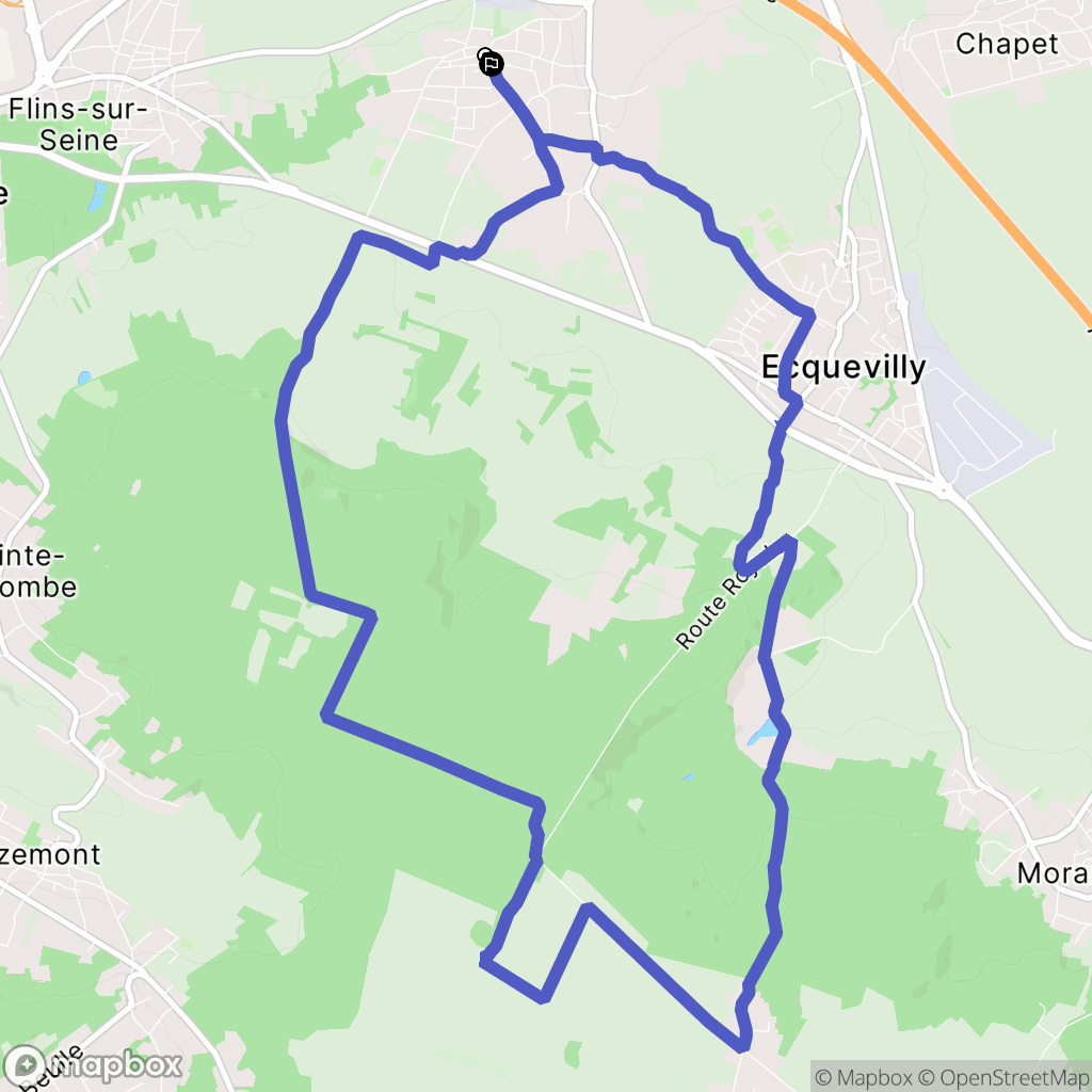 Bouafle : carte du parcours de randonnée - France
