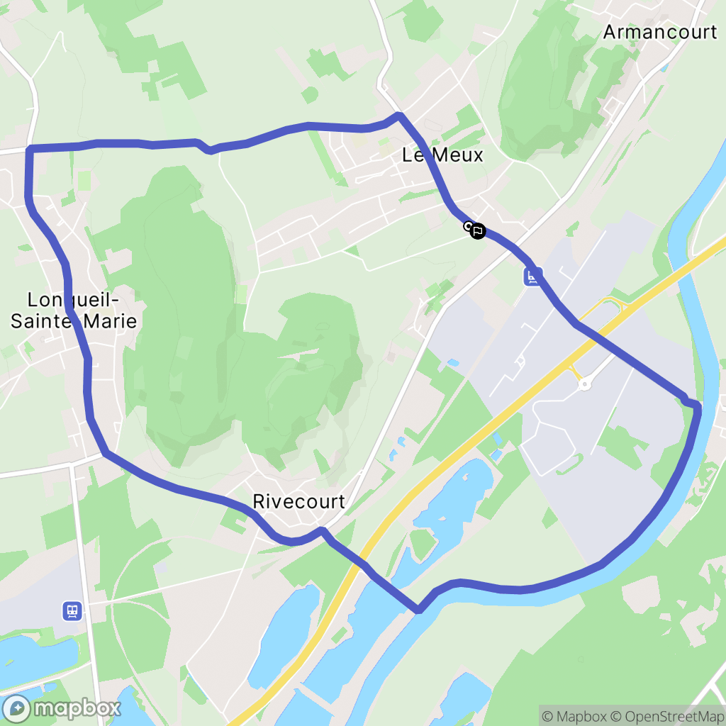 Le Meux : carte du parcours de randonnée - France