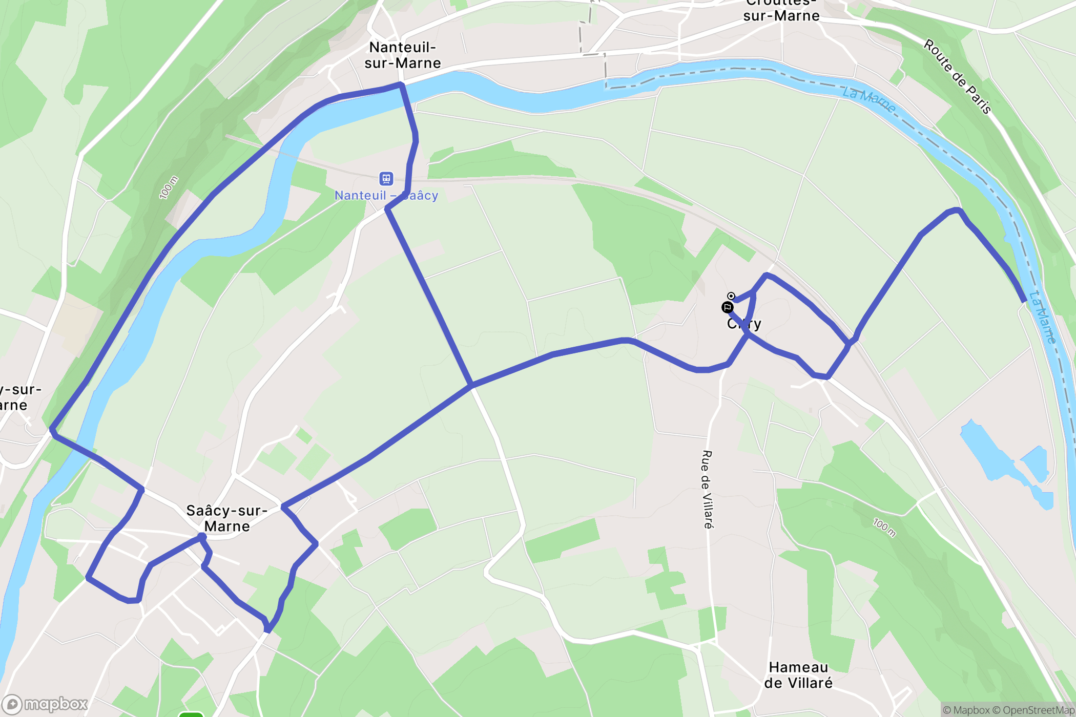 Citry : carte du parcours de randonnée - France
