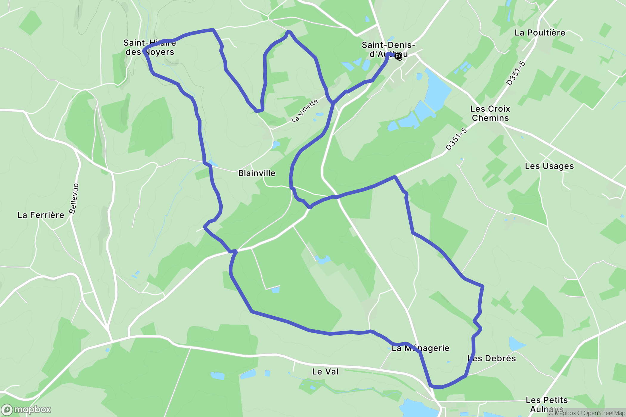 Saintigny : carte du parcours de randonnée - France