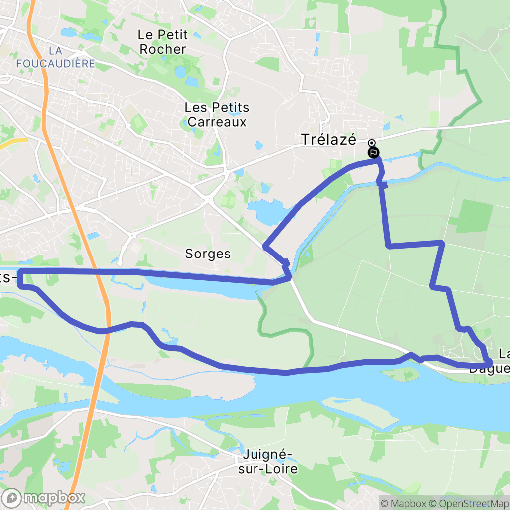 Trélazé : carte du parcours de randonnée - France