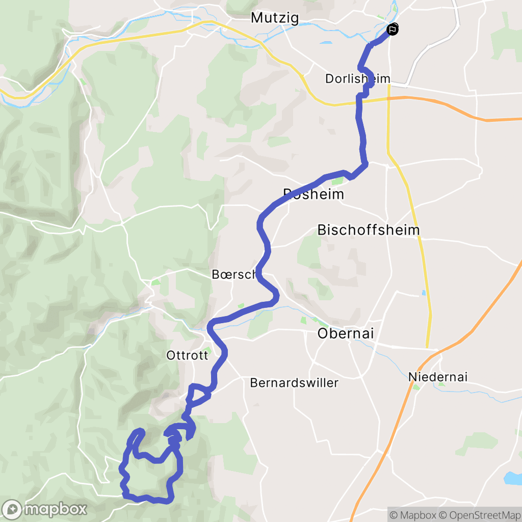 Molsheim : carte du parcours de randonnée - France