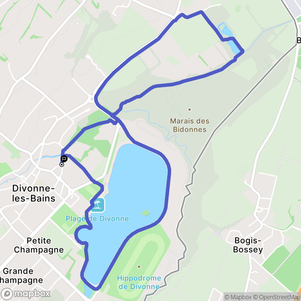 Divonne-les-Bains : carte du parcours de randonnée - France