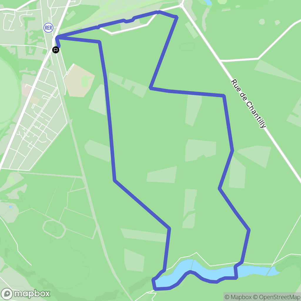 Chantilly : carte du parcours de randonnée - France