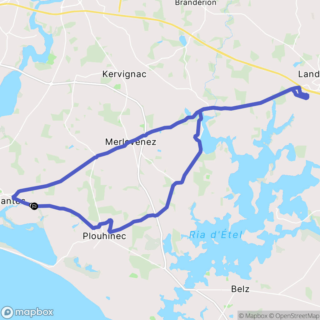 Riantec : carte du parcours de randonnée - France