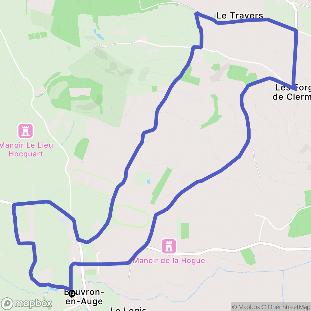 Beuvron-en-Auge : carte du parcours de randonnée - France