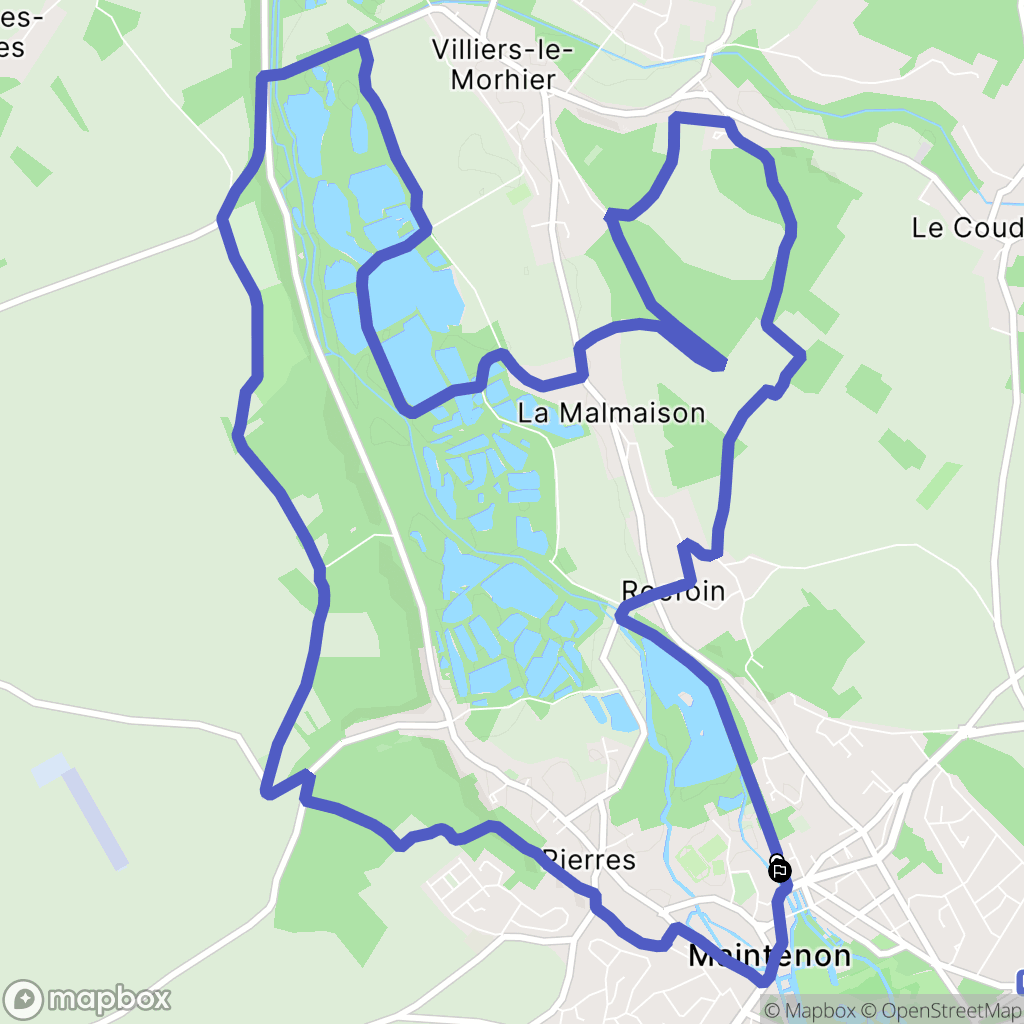 Maintenon : carte du parcours de randonnée - France