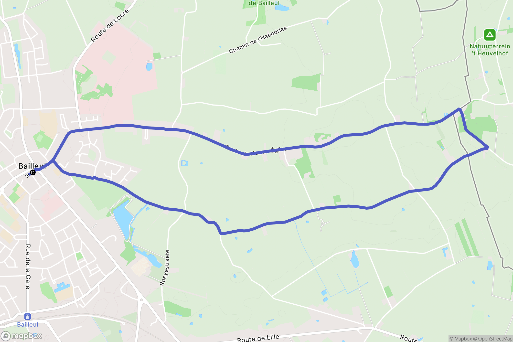 Bailleul : carte du parcours de randonnée - France