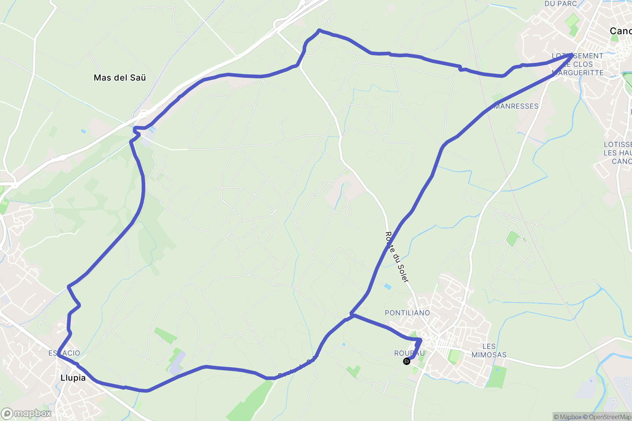 Ponteilla : carte du parcours de randonnée - France
