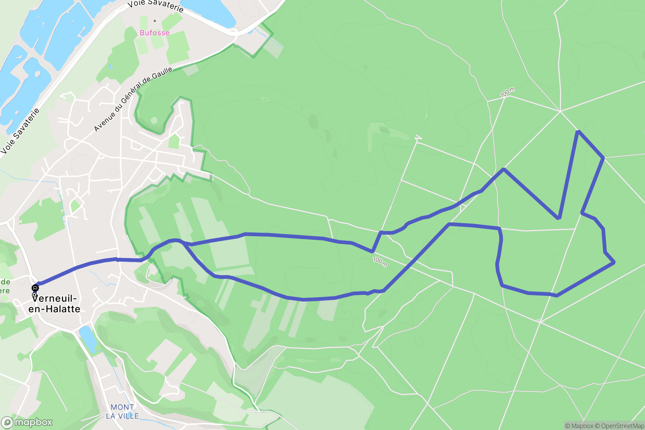 Verneuil-en-Halatte : carte du parcours de randonnée - France