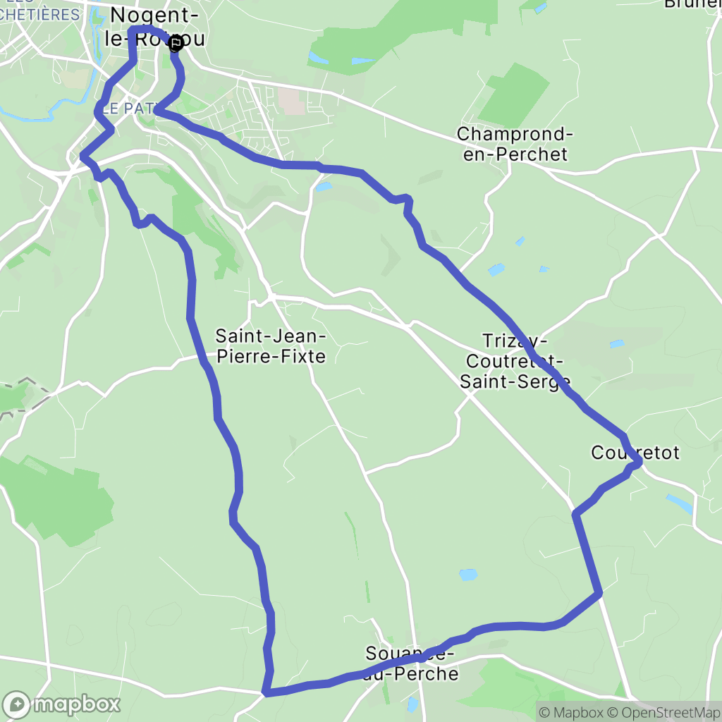 Nogent-le-Rotrou : carte du parcours de randonnée - France