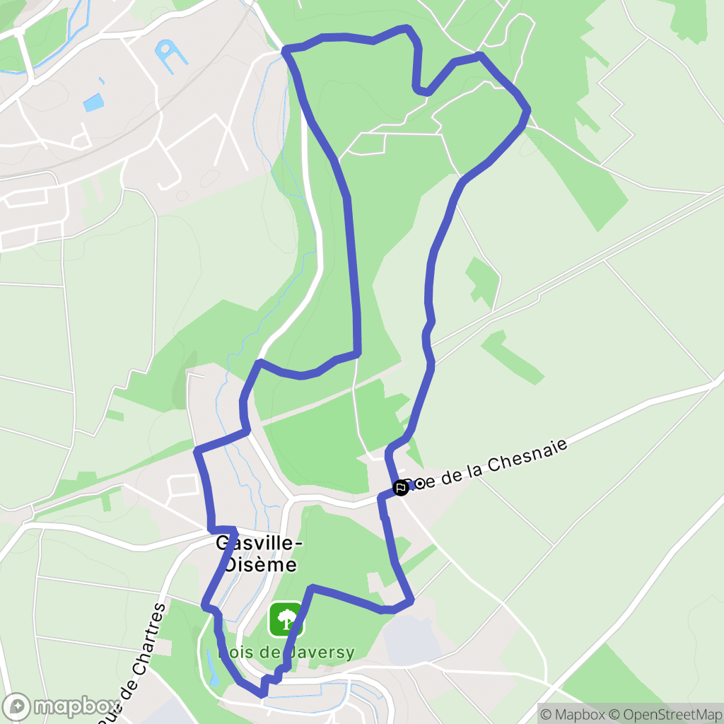 Gasville-Oisème : carte du parcours de randonnée - France