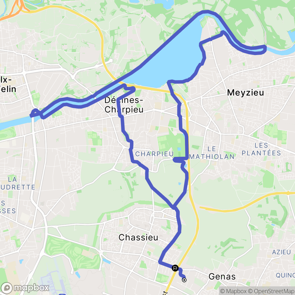 Genas : carte du parcours de randonnée - France