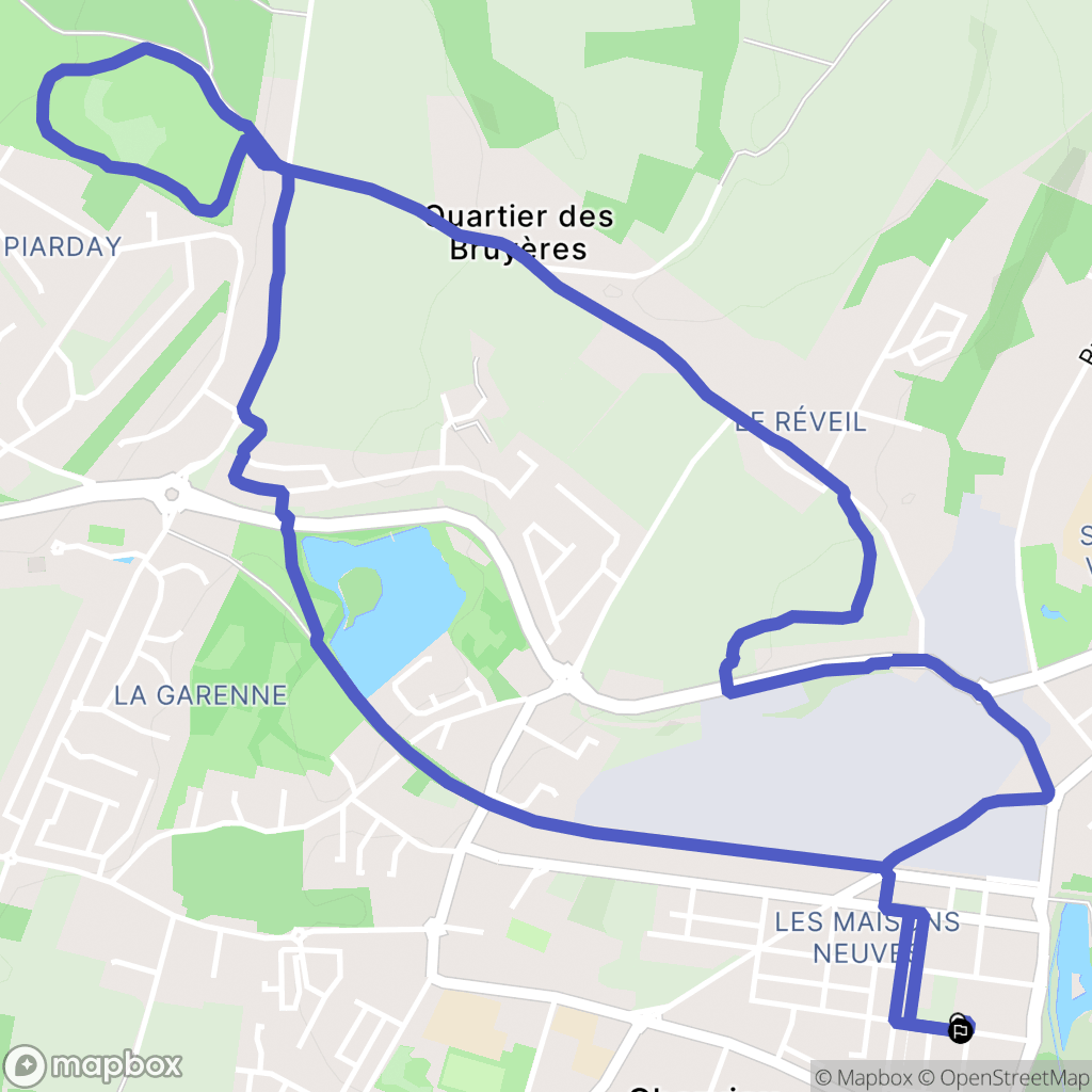 Charvieu-Chavagneux : carte du parcours de randonnée - France