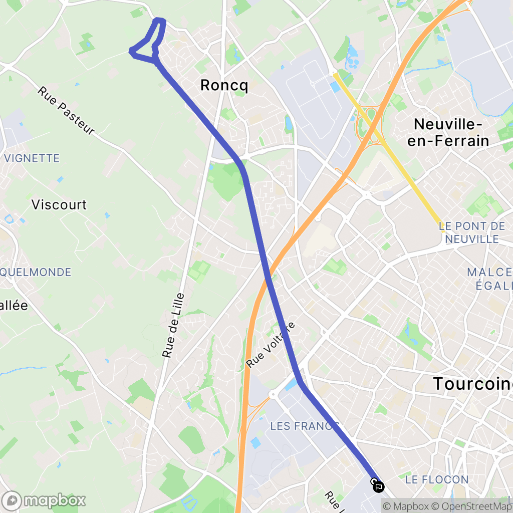 Mouvaux : carte du parcours de randonnée - France