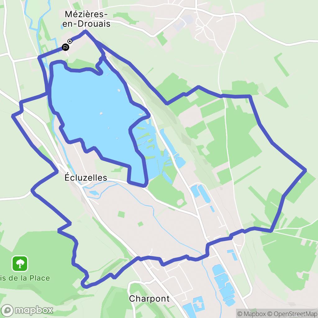 Mézières-en-Drouais : carte du parcours de randonnée - France