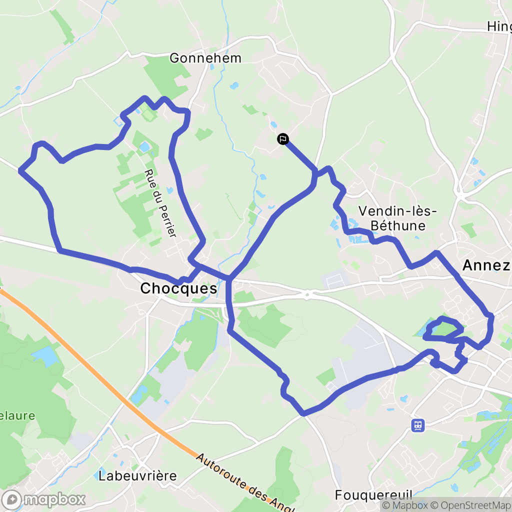 Gonnehem : carte du parcours de randonnée - France
