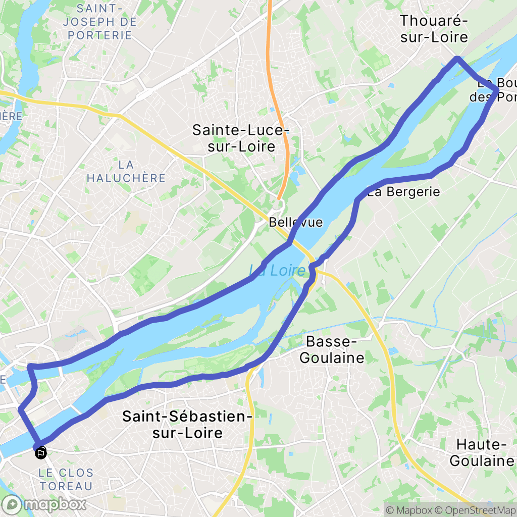 Nantes : carte du parcours de randonnée - France