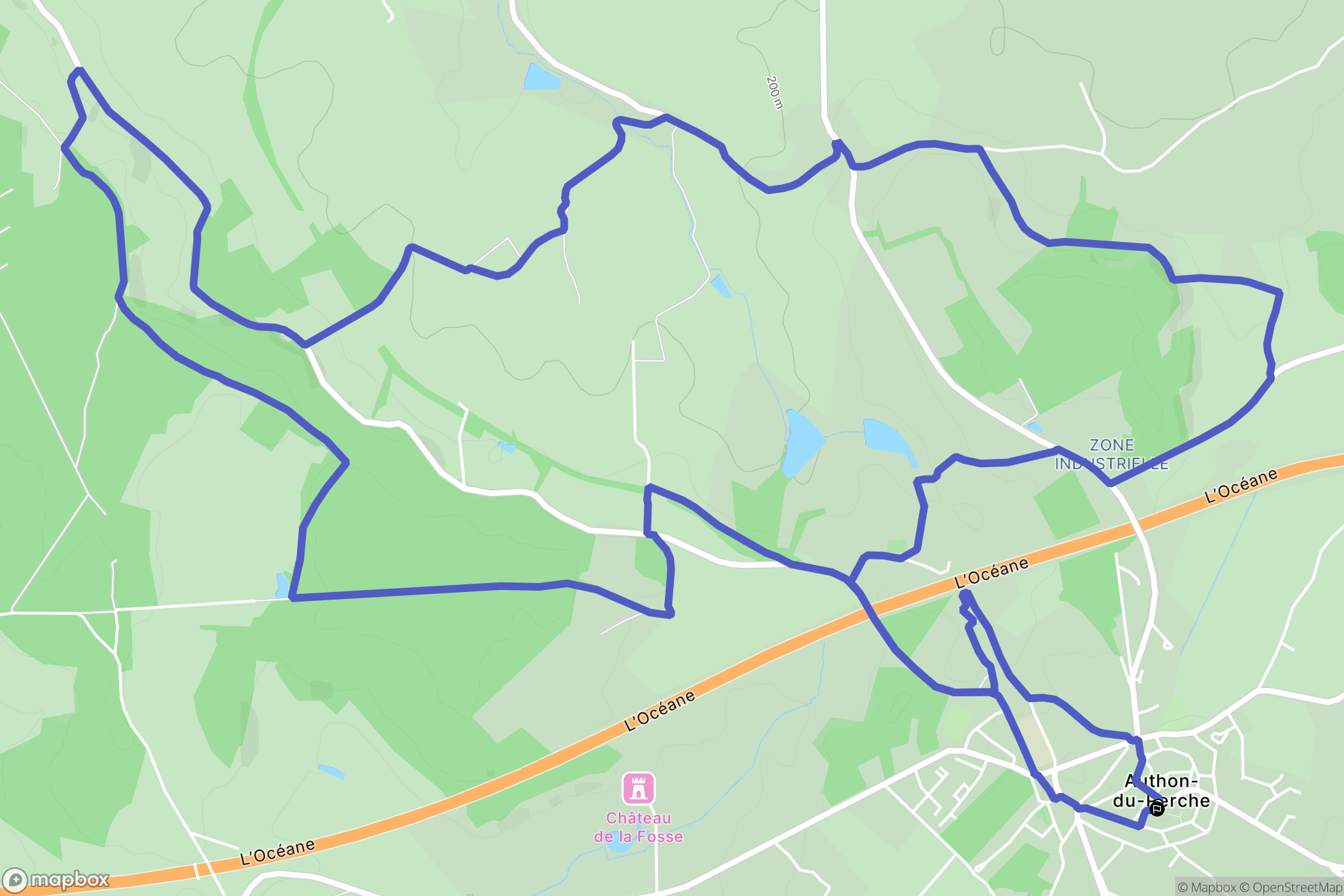 Authon-du-Perche : carte du parcours de randonnée - France