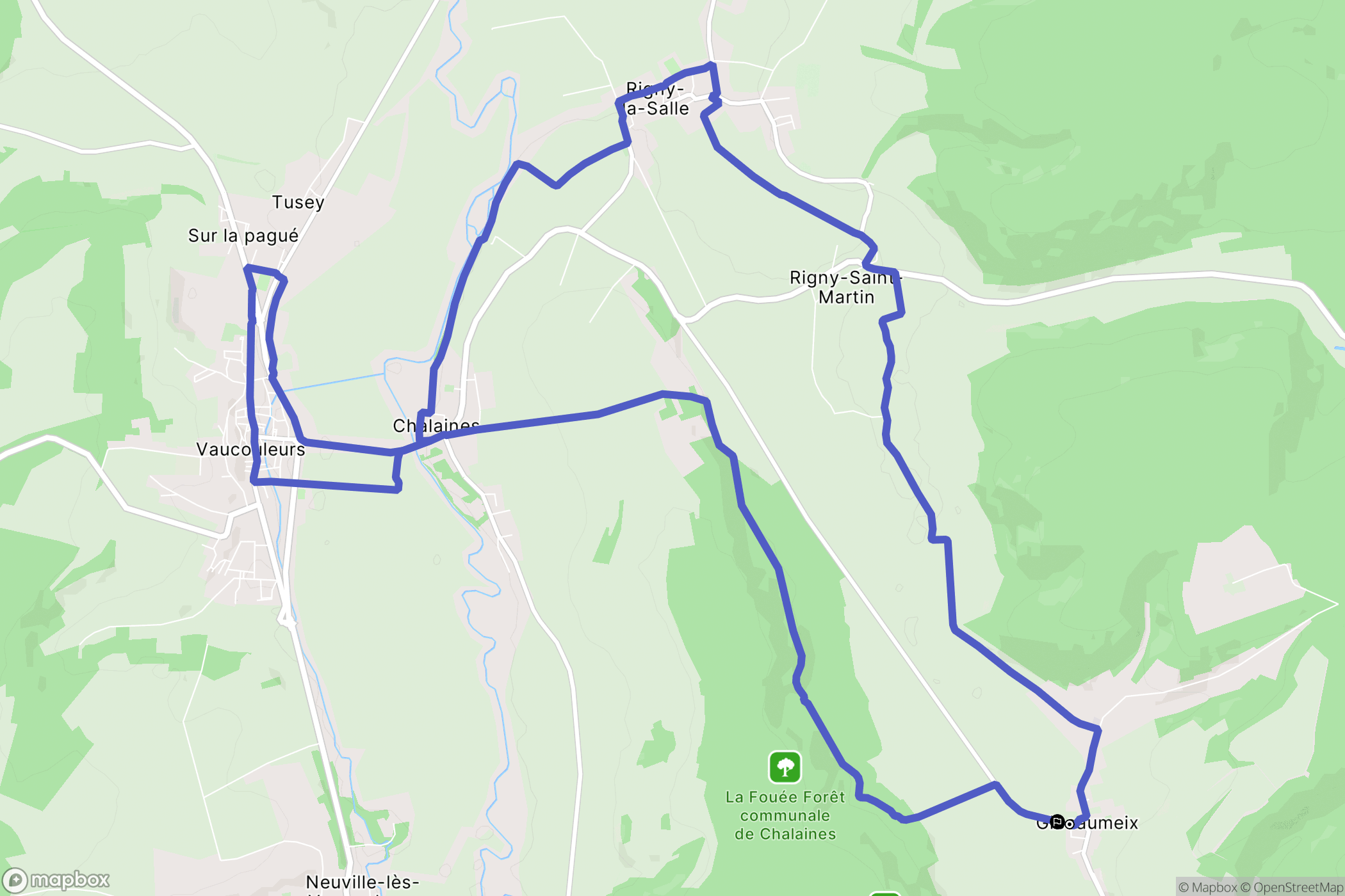 Gibeaumeix : carte du parcours de randonnée - France