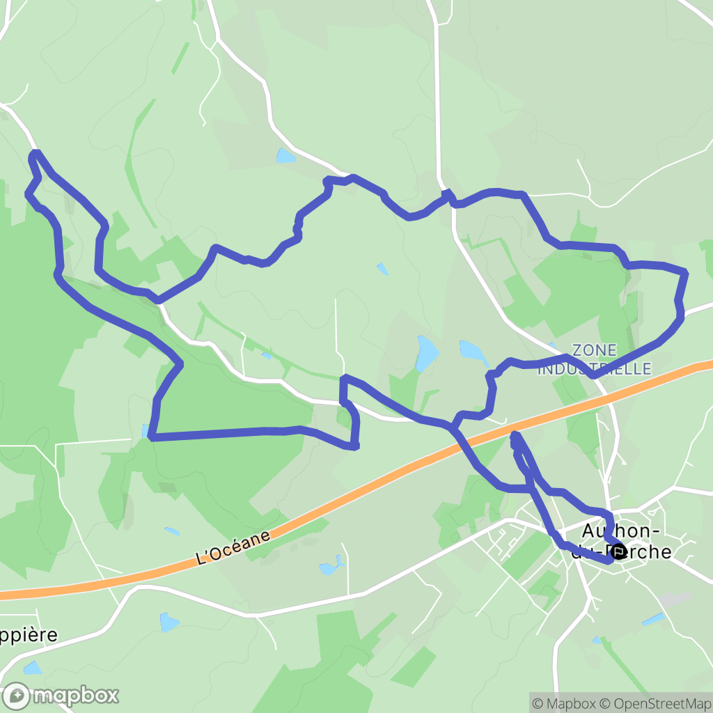 Authon-du-Perche : carte du parcours de randonnée - France