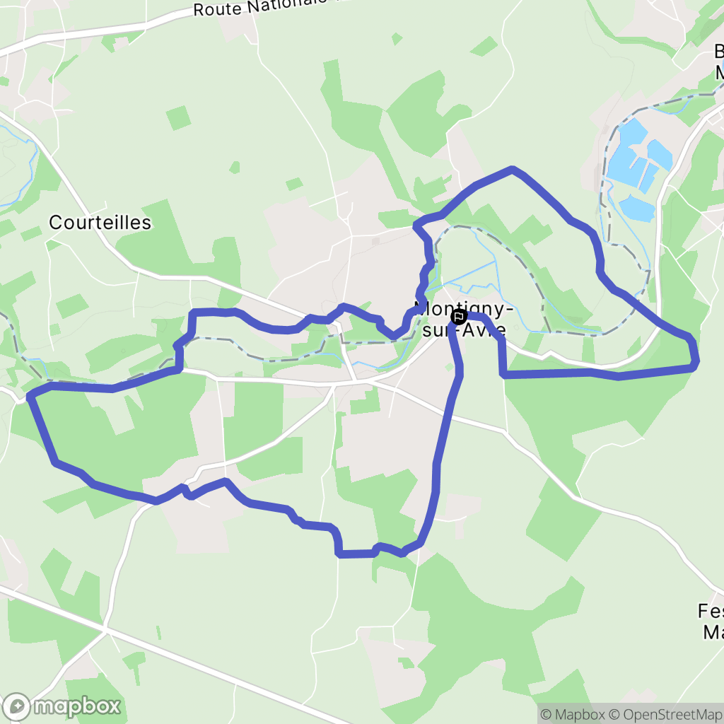 Montigny-sur-Avre : carte du parcours de randonnée - France