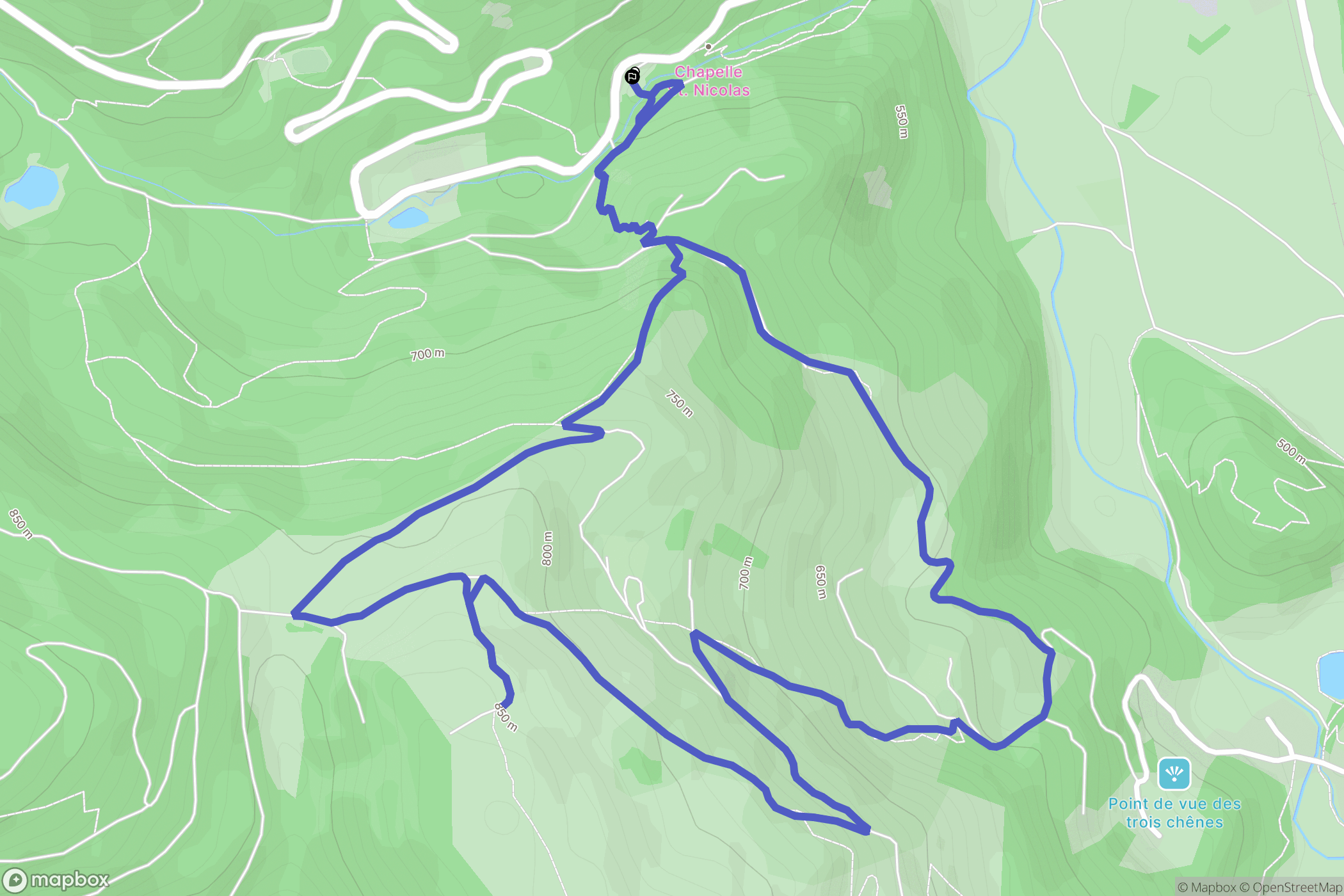 Kruth : carte du parcours de randonnée - France