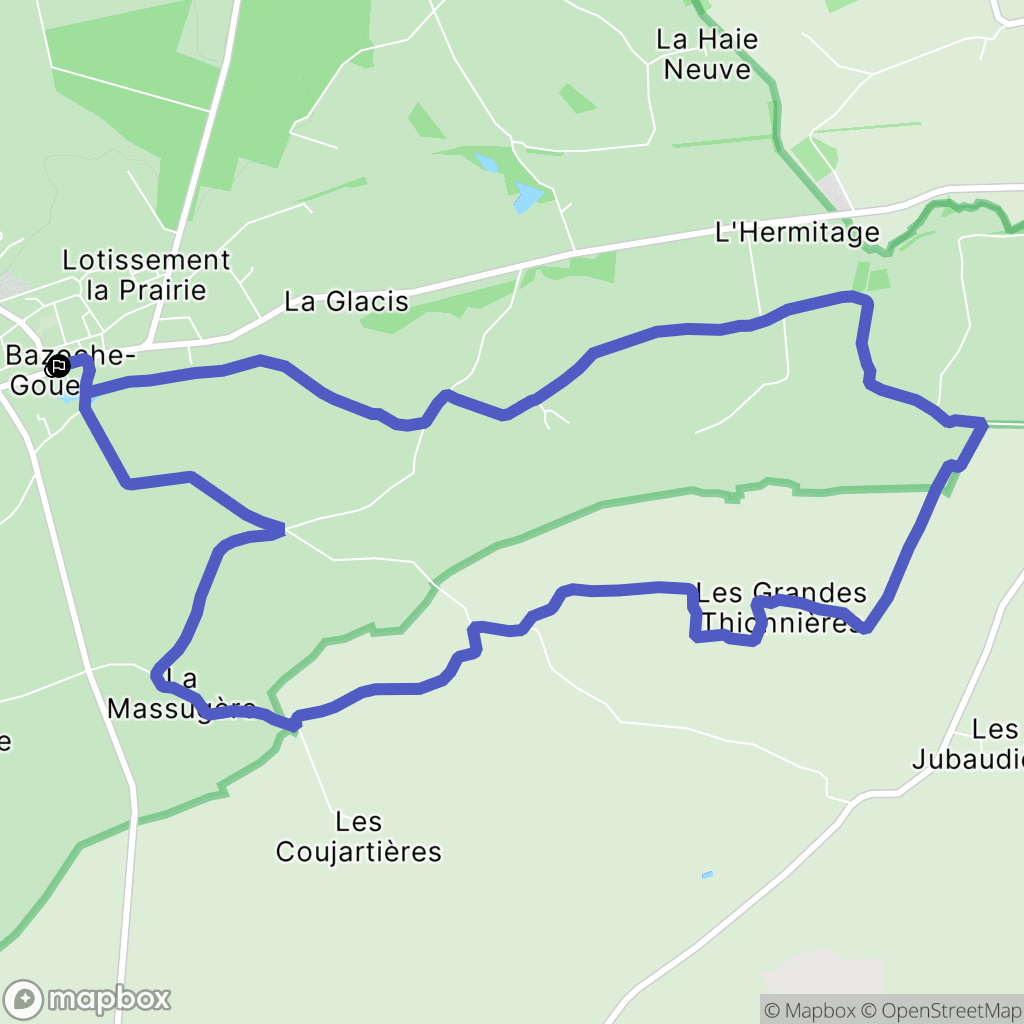 La Bazoche-Gouet : carte du parcours de randonnée - France