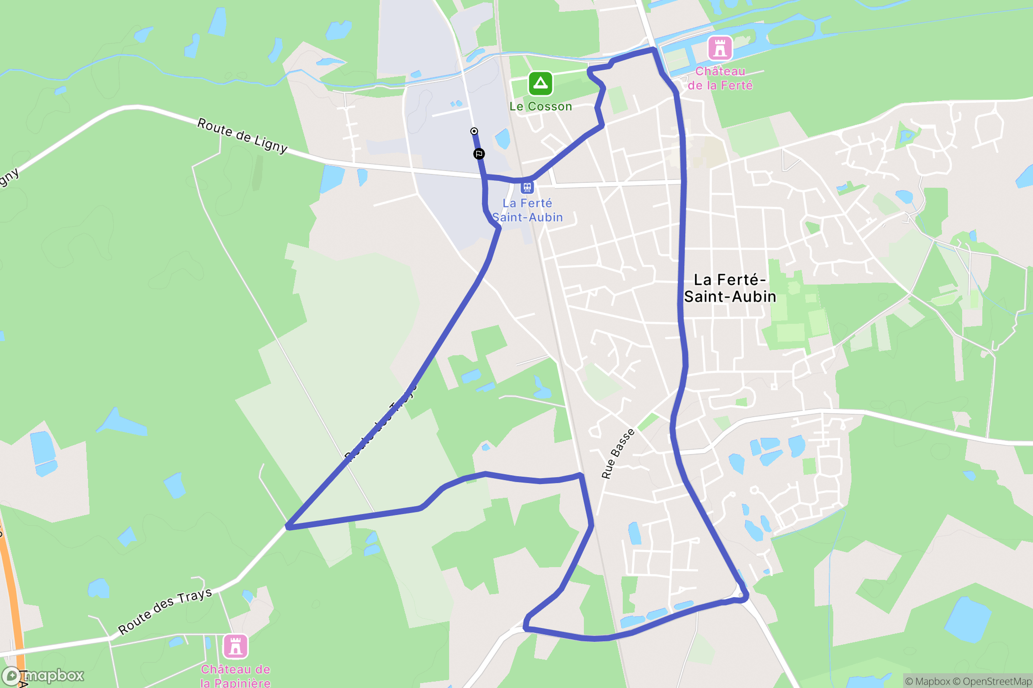 La Ferté-Saint-Aubin : carte du parcours de randonnée - France