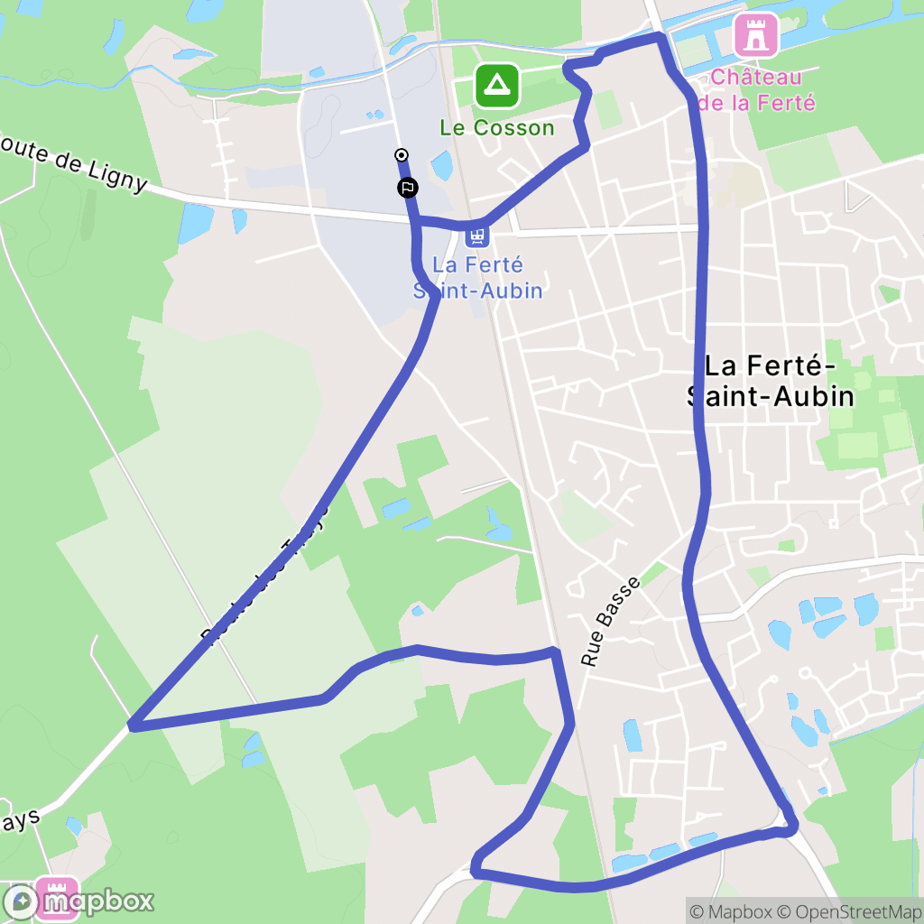 La Ferté-Saint-Aubin : carte du parcours de randonnée - France