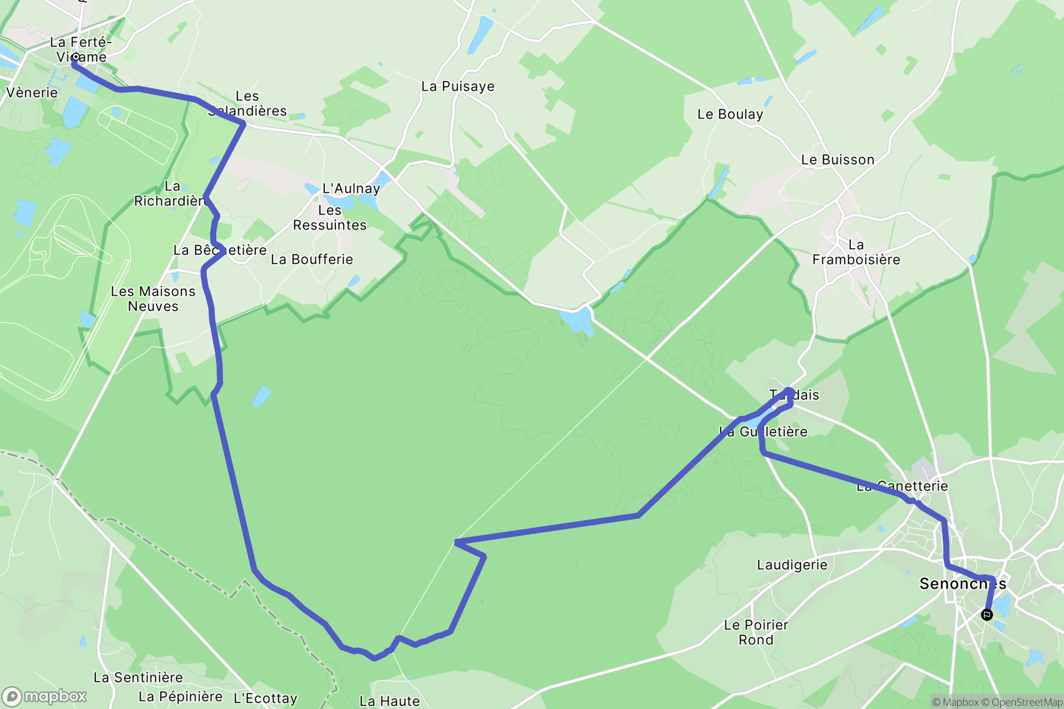 La Ferté-Vidame : carte du parcours de randonnée - France