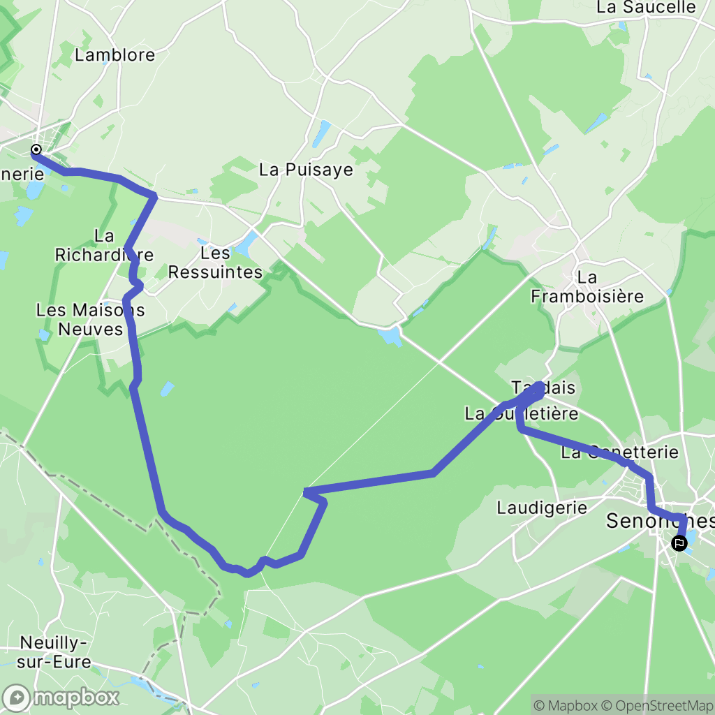La Ferté-Vidame : carte du parcours de randonnée - France
