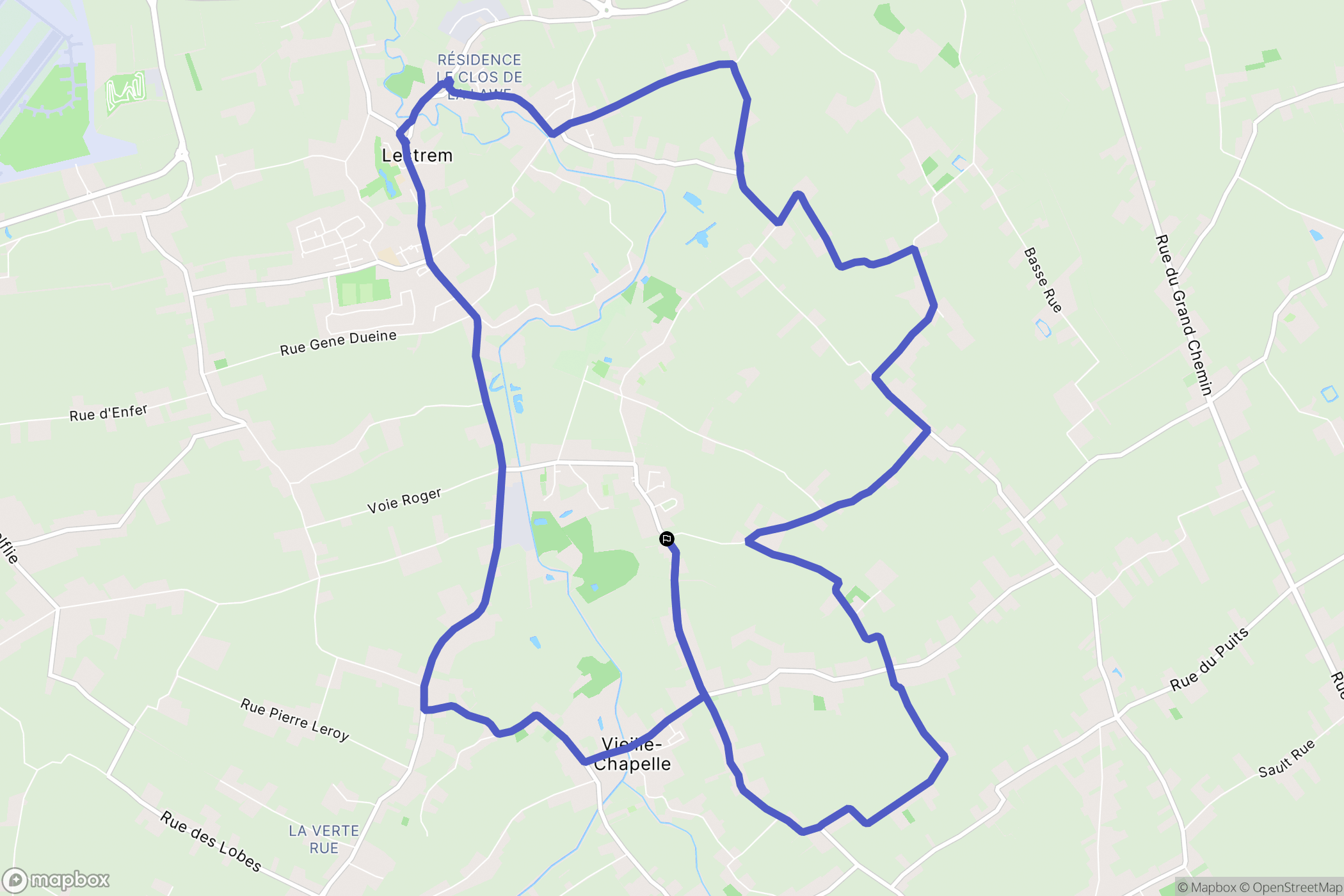Lestrem : carte du parcours de randonnée - France