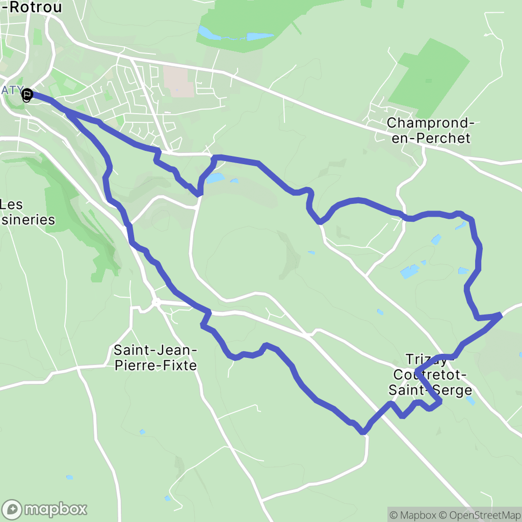 Nogent-le-Rotrou : carte du parcours de randonnée - France