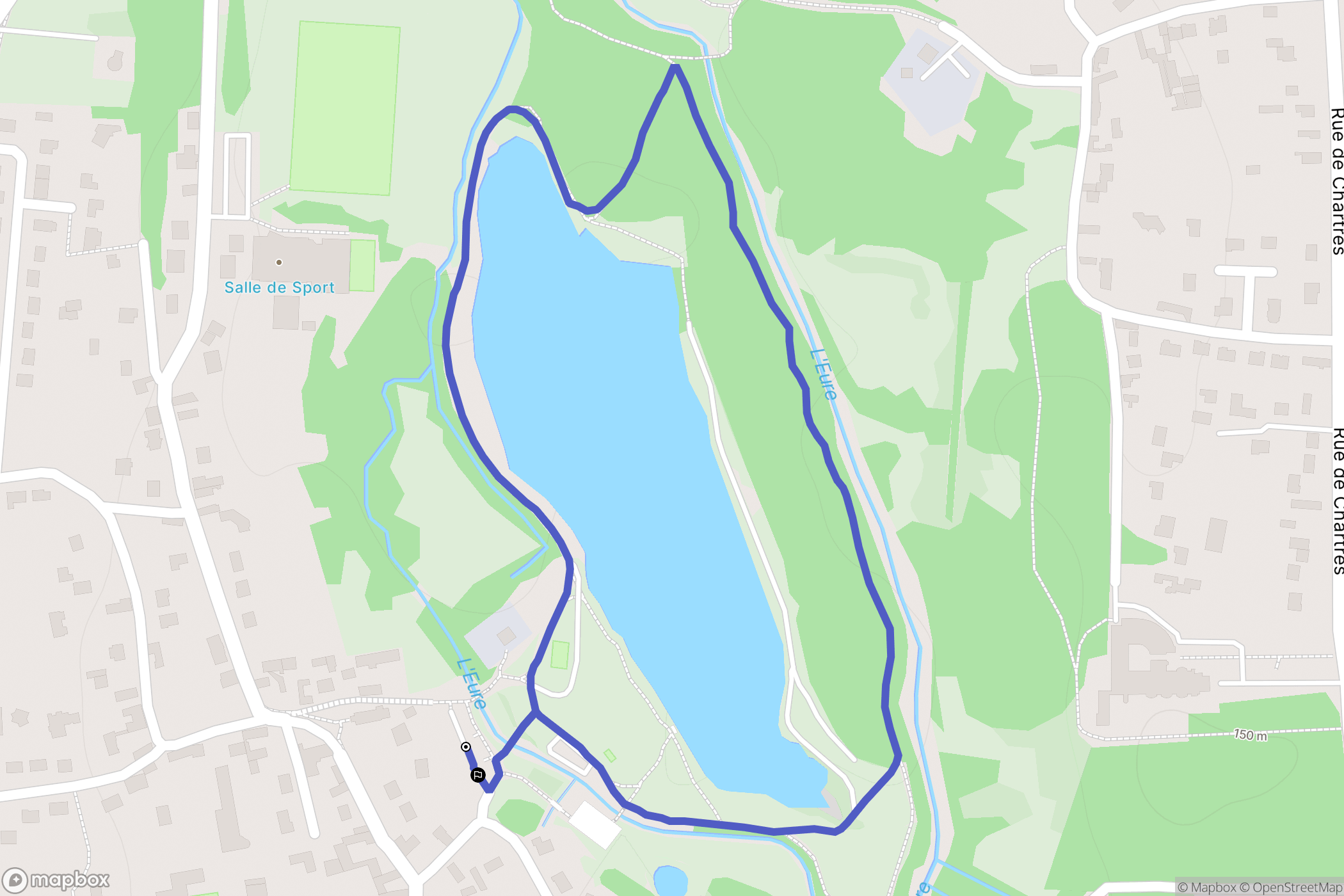 Barjouville : carte du parcours de randonnée - France