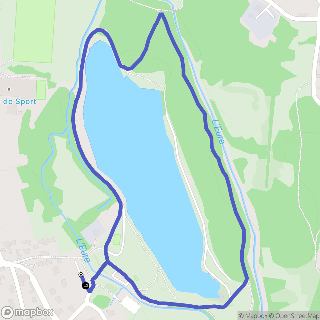 Barjouville : carte du parcours de randonnée - France