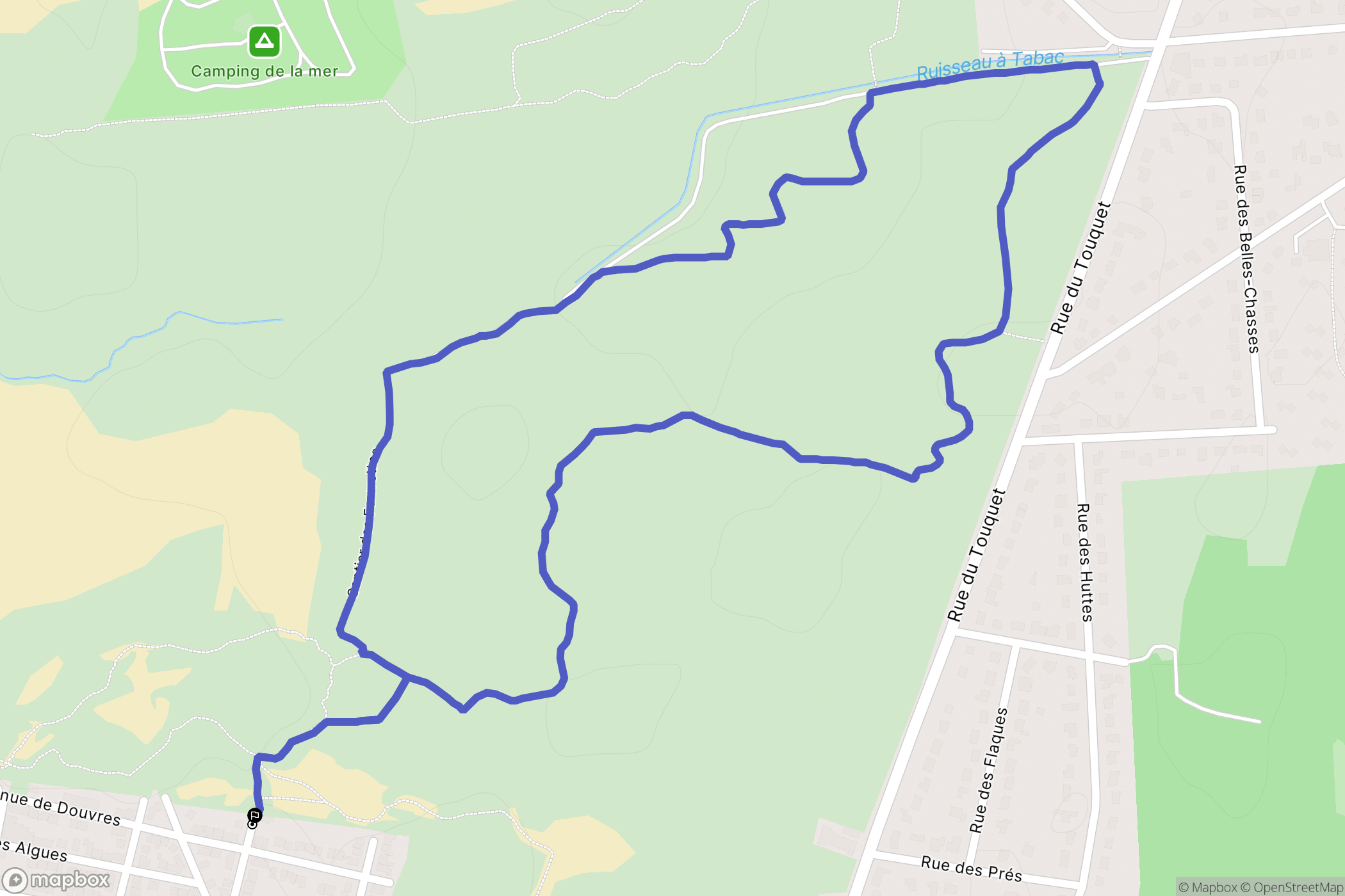 Merlimont : carte du parcours de randonnée - France