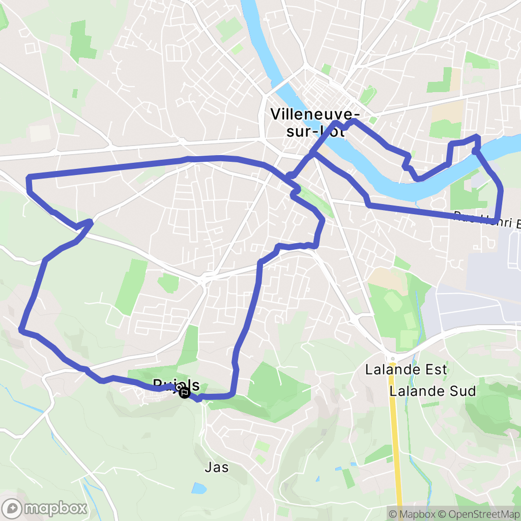 Pujols : carte du parcours de randonnée - France
