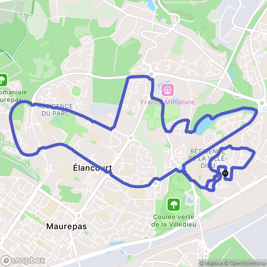 Élancourt : carte du parcours de randonnée - France