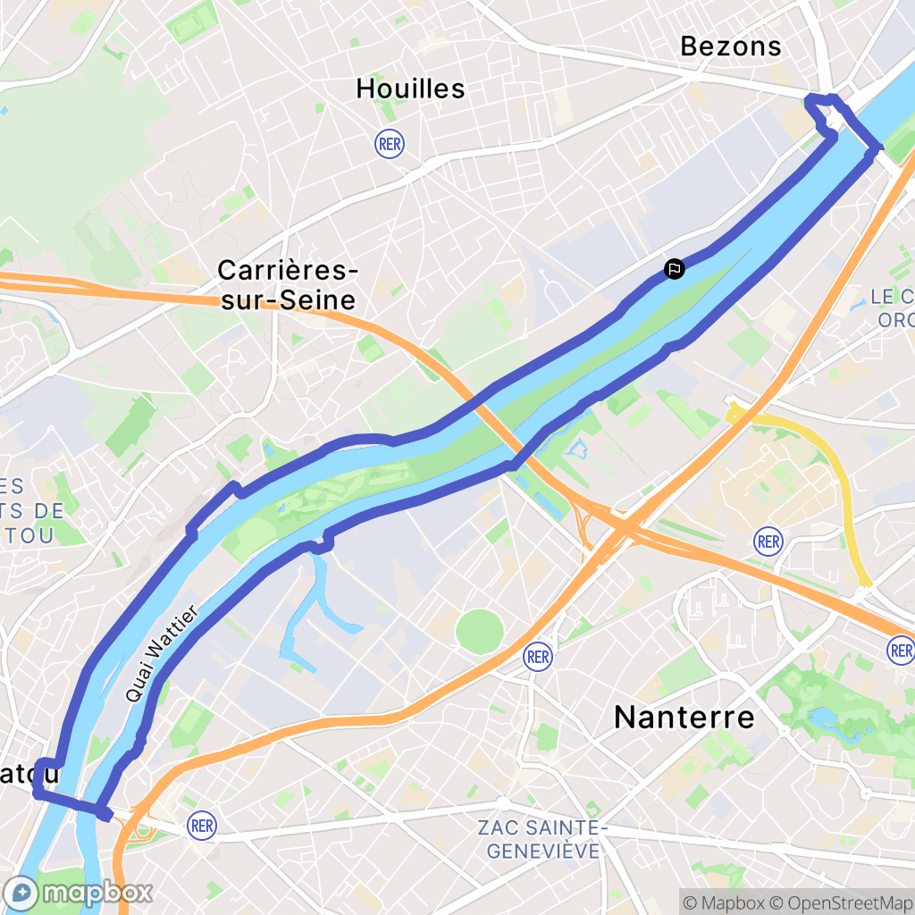 Bezons : carte du parcours de randonnée - France