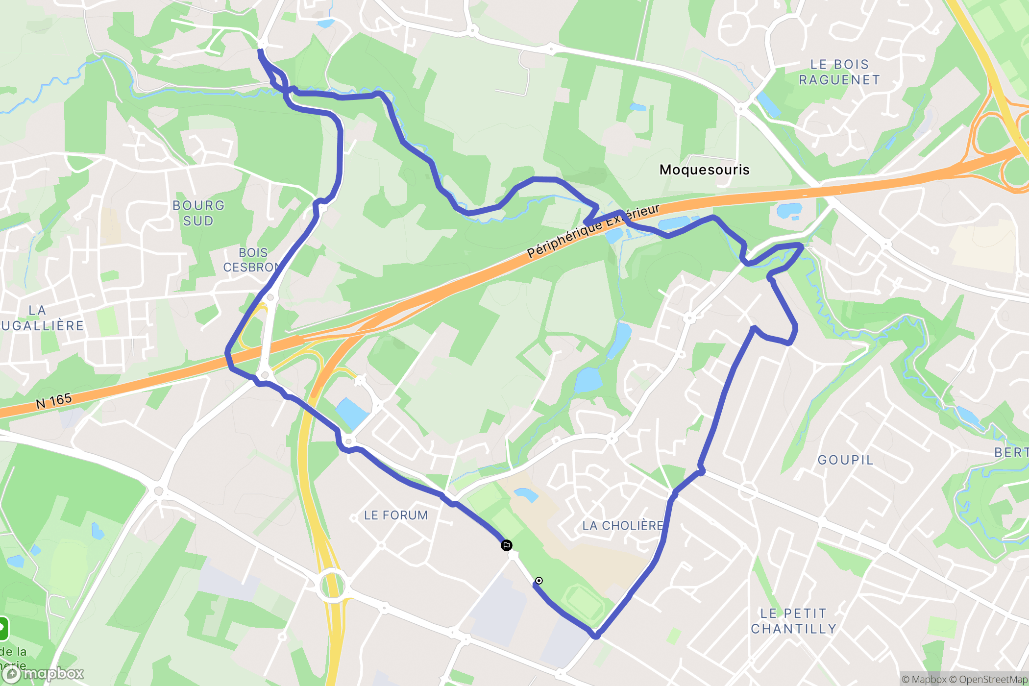 Orvault : carte du parcours de randonnée - France