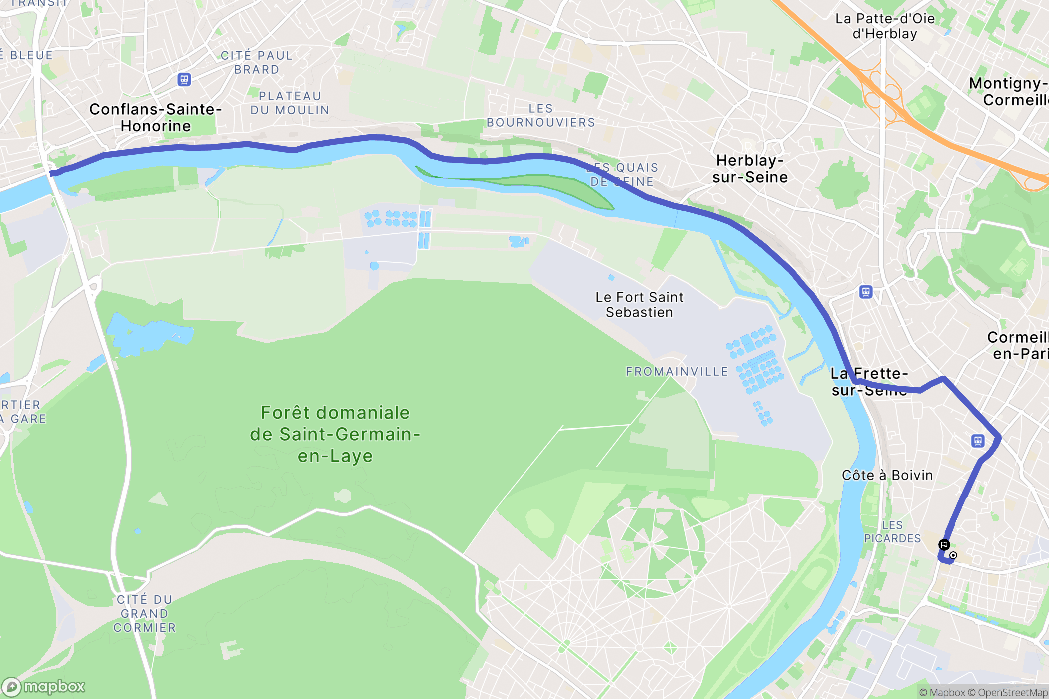 Cormeilles-en-Parisis : carte du parcours de randonnée - France