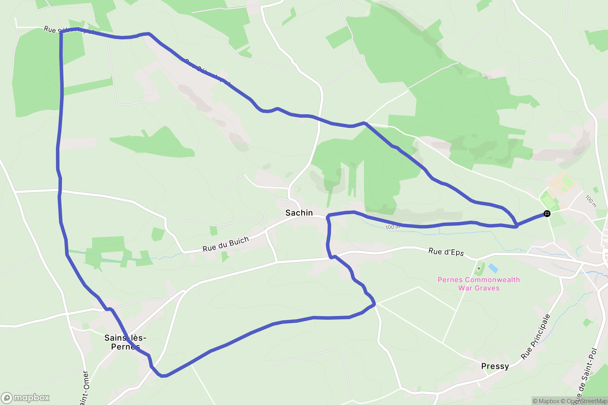 Pernes : carte du parcours de randonnée - France