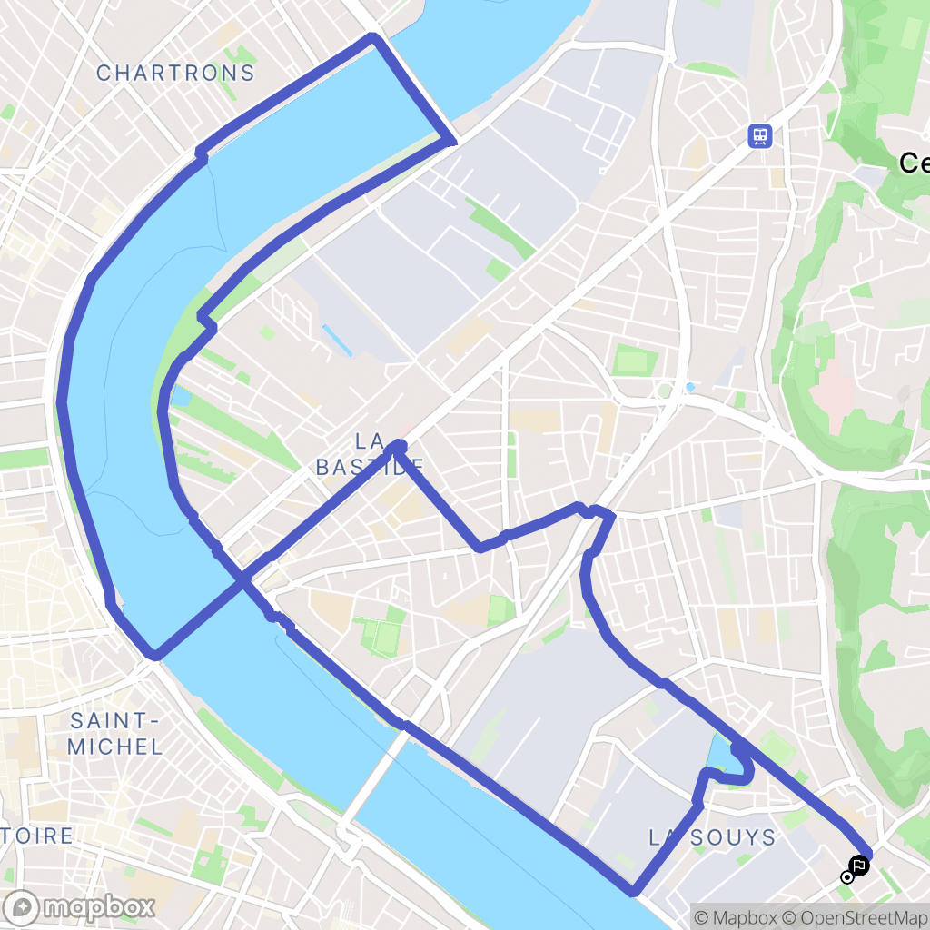 Floirac : carte du parcours de randonnée - France