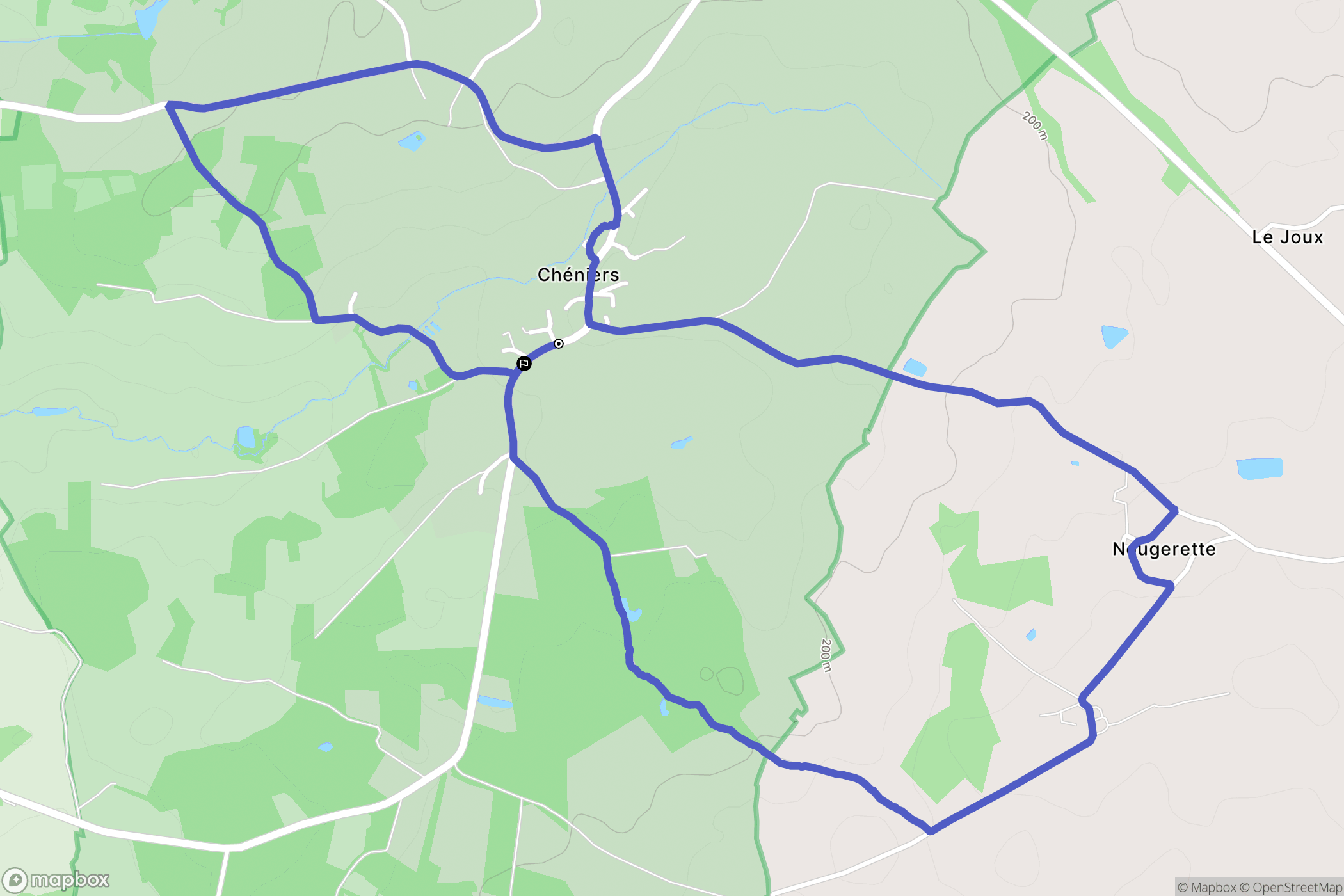 Sacierges-Saint-Martin : carte du parcours de randonnée - France