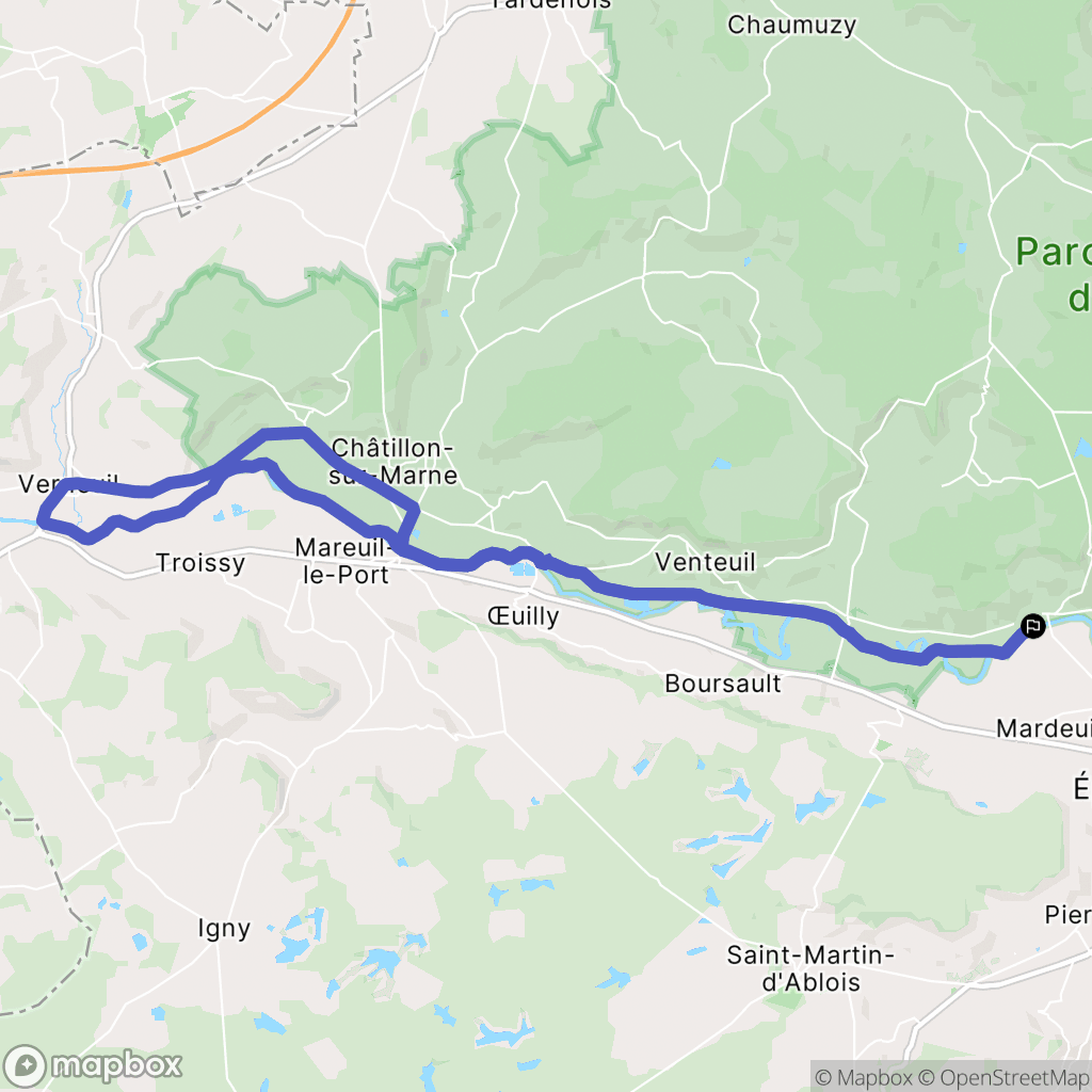 Cumières : carte du parcours de randonnée - France