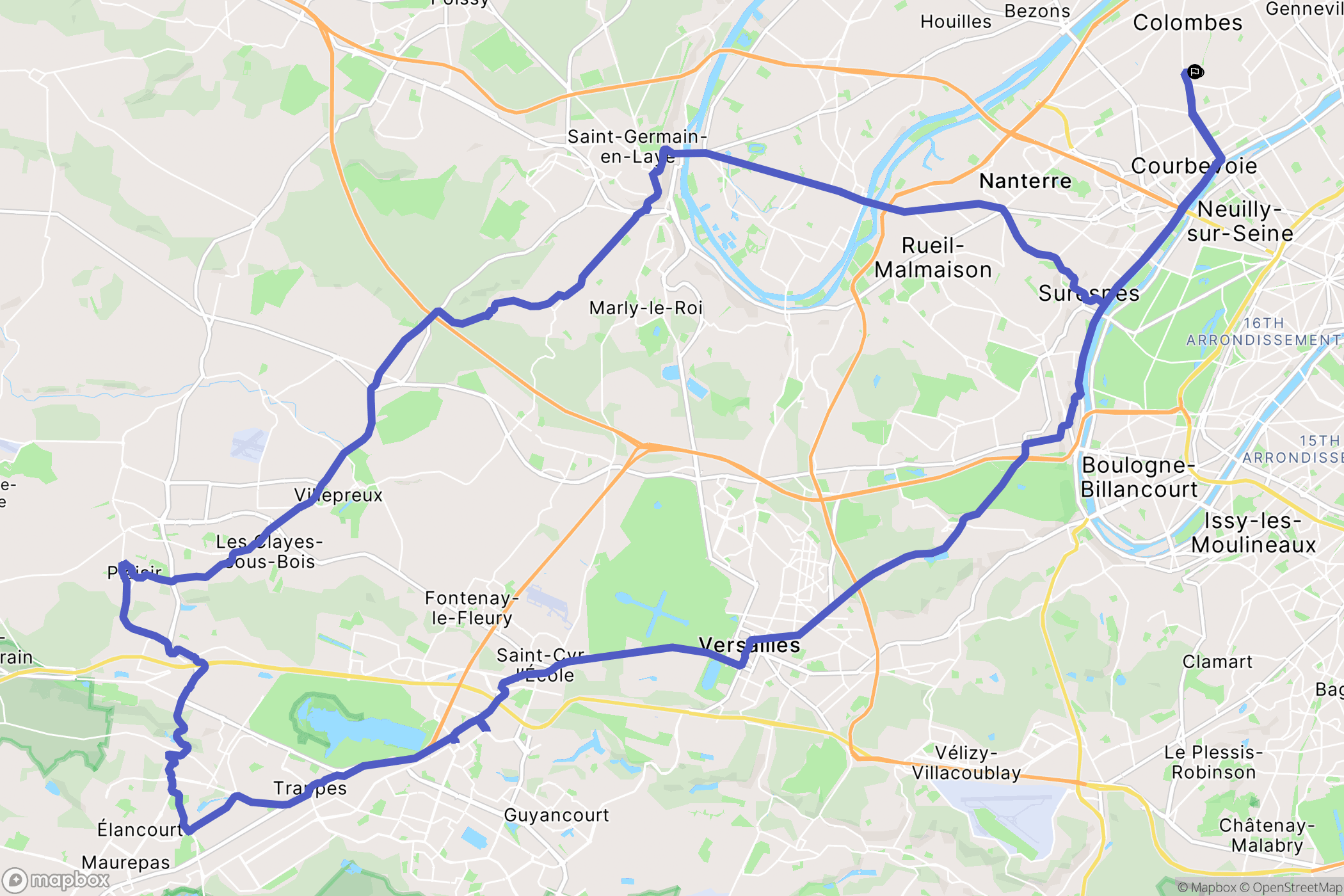 La Garenne-Colombes : carte du parcours de randonnée - France