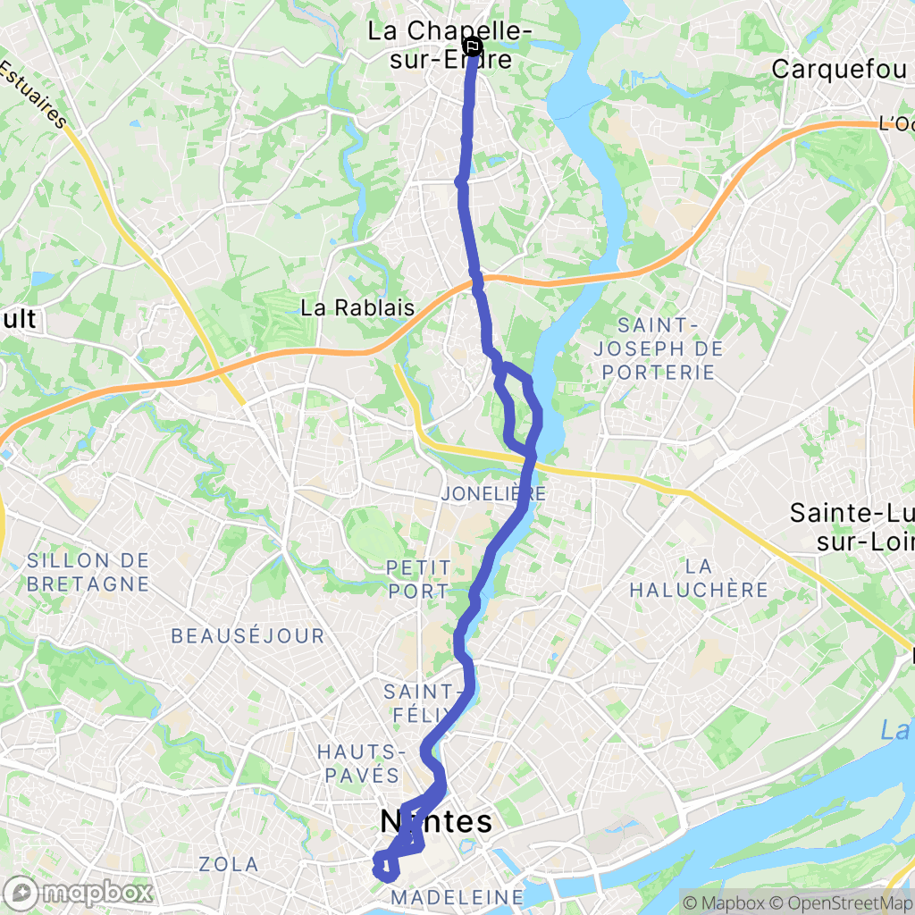 La Chapelle-sur-Erdre : carte du parcours de randonnée - France