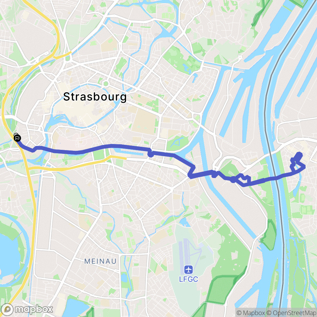Strasbourg : carte du parcours de randonnée - France