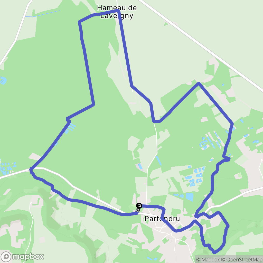 Parfondru : carte du parcours de randonnée - France